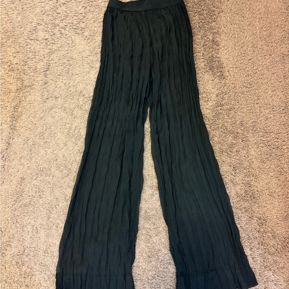 Simonett Flare Pants Underpants Crinkled Sheer Black Coverup Size S M $109 - Picture 2 of 7
